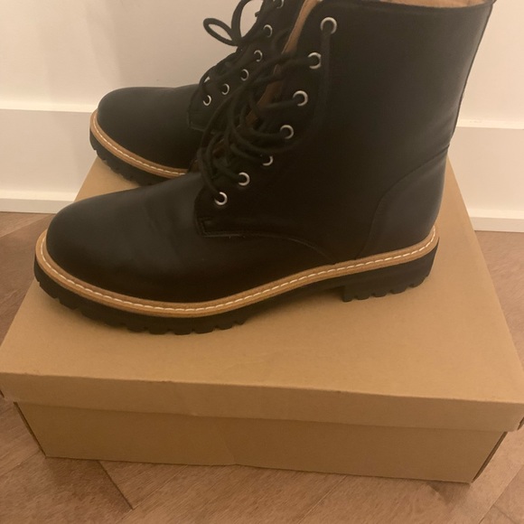 Lace up boots faux leather black - Picture 4 of 4